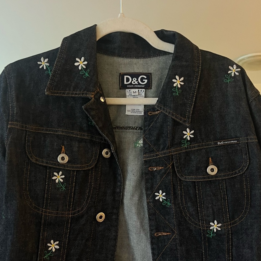 D&G Denim Jacket with Floral Embroidery